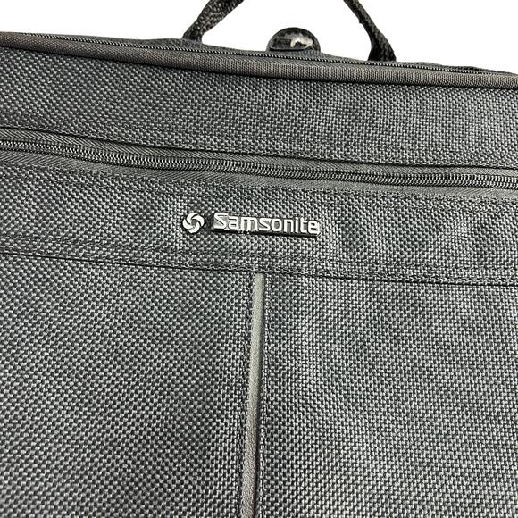 Samsonite Black Computer Bag With Leather Strap 261 700 Series Travel Durable - Picture 10 of 11